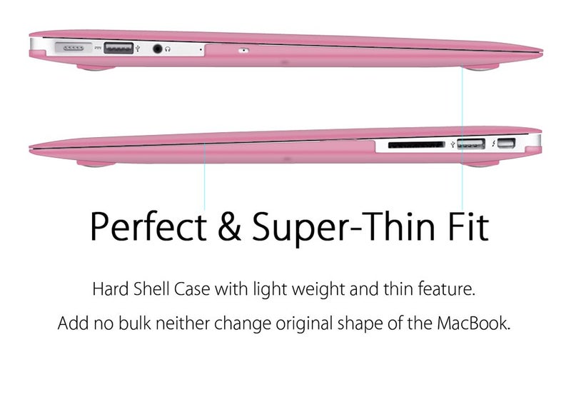 UESWILL Compatible with Smooth Matte Hard Shell Case Cover for MacBook Air 11 inch (Model A1370 / A1465), Pink - Image 4